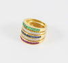 Anillo Infinity en oro amarillo 18k con diamantes zafiros rubíes y esmeraldas