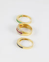 Anillo Infinity en oro amarillo 18k con diamantes zafiros rubíes y esmeraldas