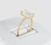 Anillo de compromiso halo oculto oro amarillo 14k con moissanita 3 ct