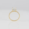 Anillo de compromiso halo oculto oro amarillo 14k con moissanita 3 ct