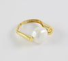 Anillo en oro amarillo 18k y perla