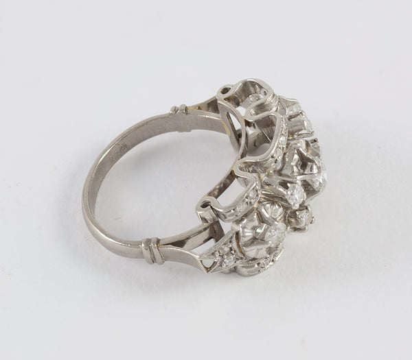 Anillo en oro blanco 18k y brillantes
