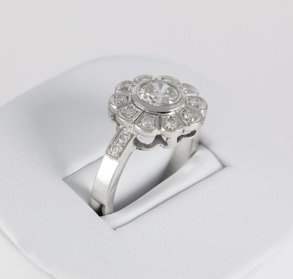 Anillo en oro blanco 18k con brillantes 1.20 ct