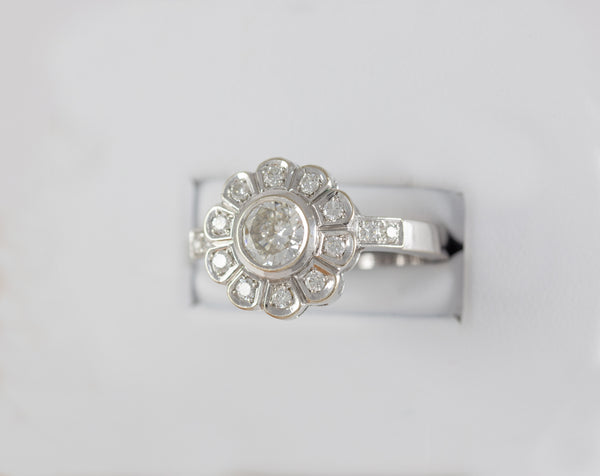 Anillo en oro blanco 18k con brillantes 1.20 ct