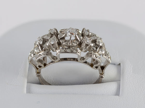 Anillo en oro blanco 18k y brillantes
