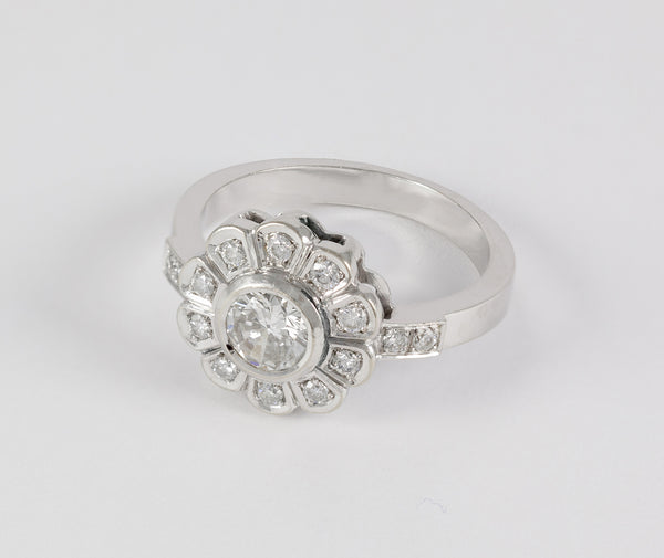 Anillo en oro blanco 18k con brillantes 1.20 ct