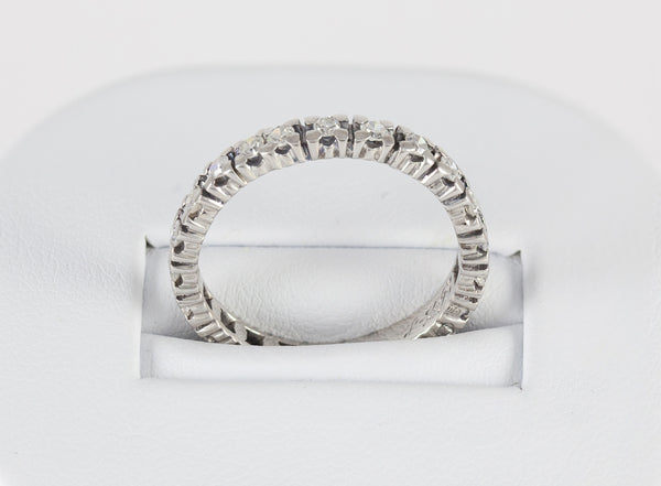 Anillo antiguo en oro blanco 18k con brillantes