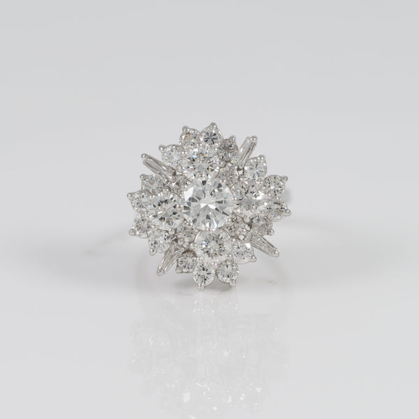 Anillo en oro blanco 18k con diamantes 3.4 ct