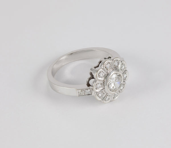 Anillo en oro blanco 18k con brillantes 1.20 ct