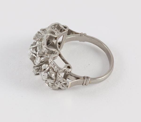 Anillo en oro blanco 18k y brillantes