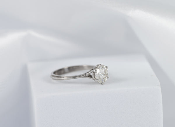 Anillo en oro blanco 18k con diamante 1.41 ct