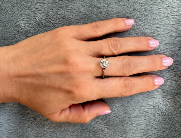 Anillo en oro blanco 18k con diamante 1.41 ct