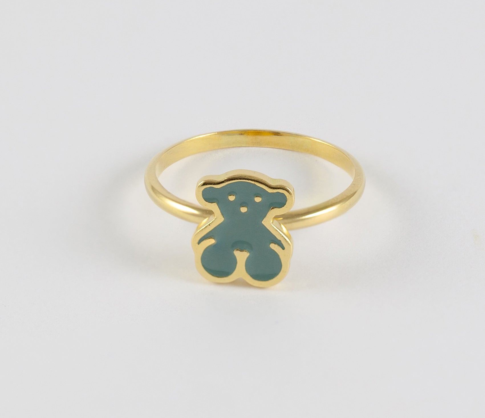 Anillo Tous en oro amarillo 18k y esmalte verde