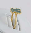 Anillo Tous en oro amarillo 18k y esmalte verde