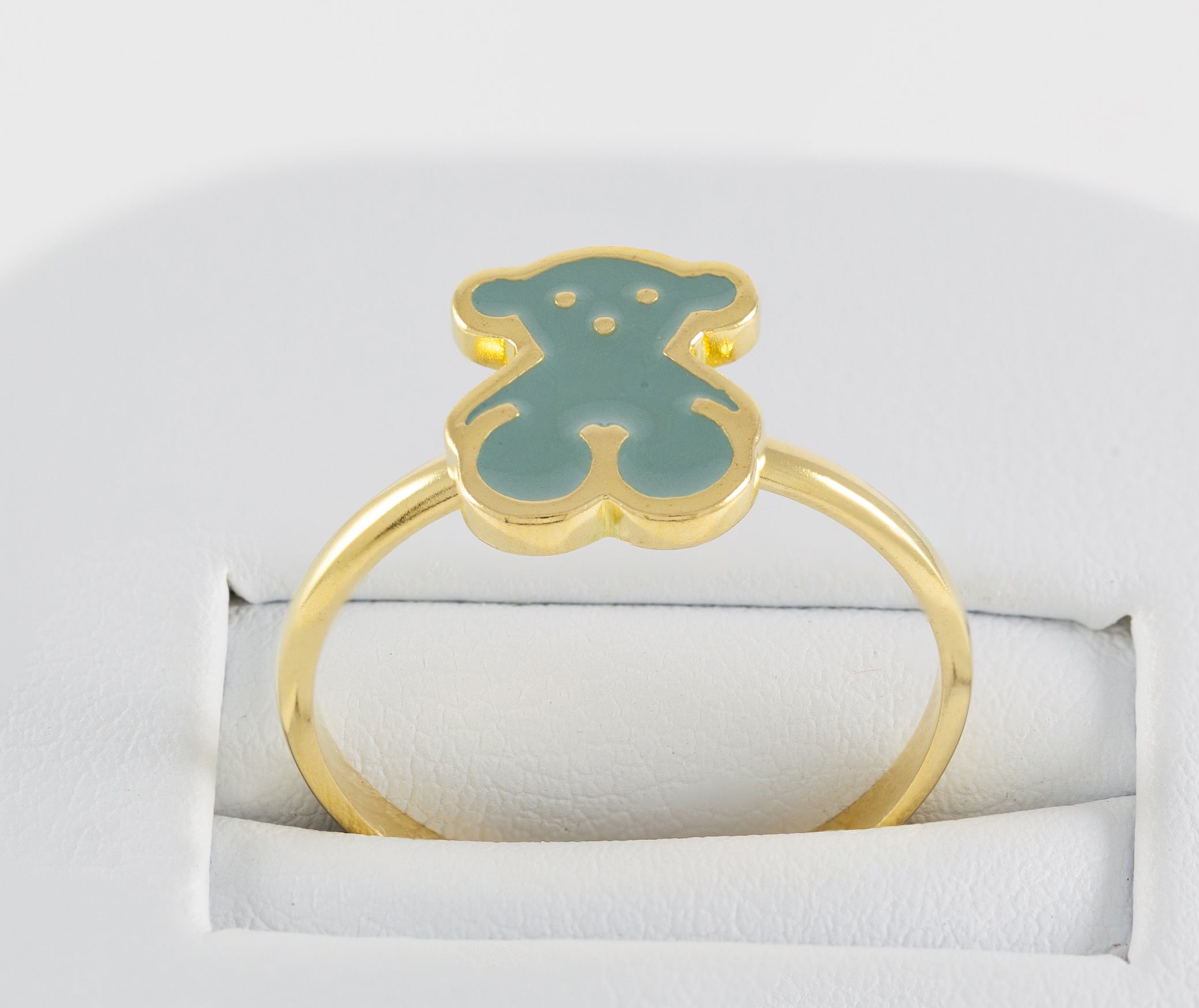 Anillo Tous en oro amarillo 18k y esmalte verde