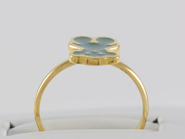 Anillo Tous en oro amarillo 18k y esmalte verde