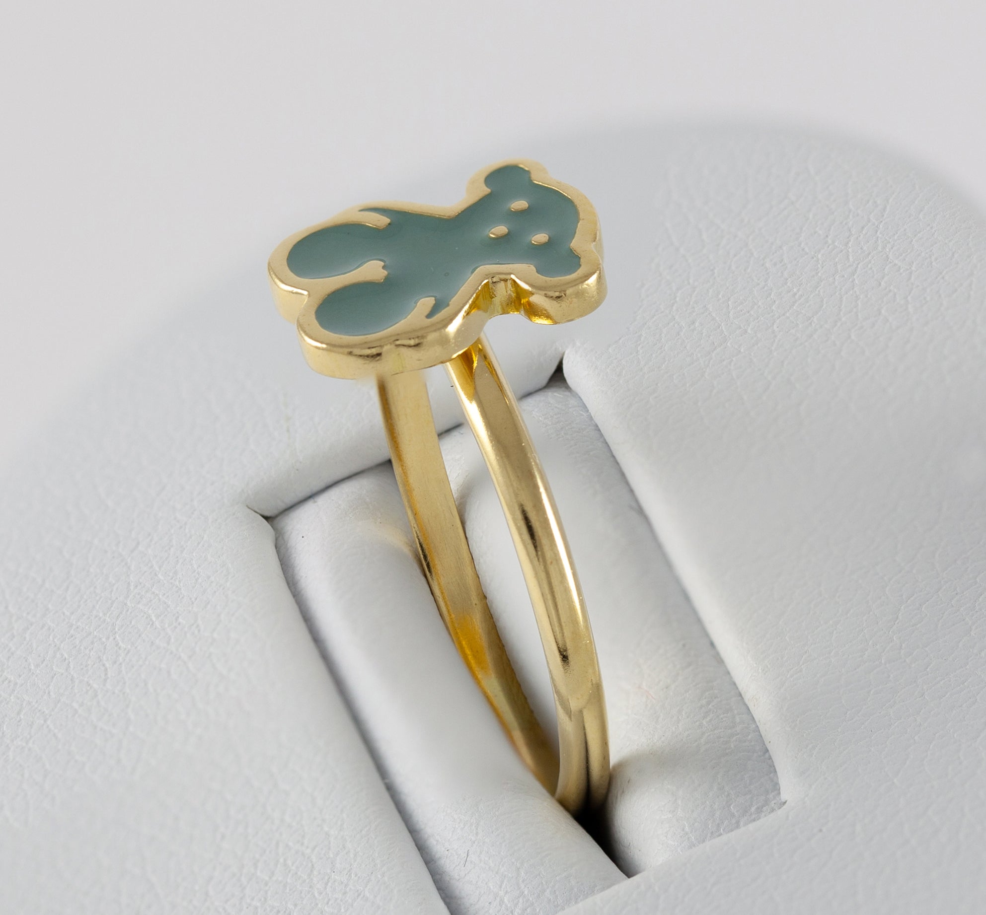 Anillo Tous en oro amarillo 18k y esmalte verde