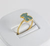 Anillo Tous en oro amarillo 18k y esmalte verde