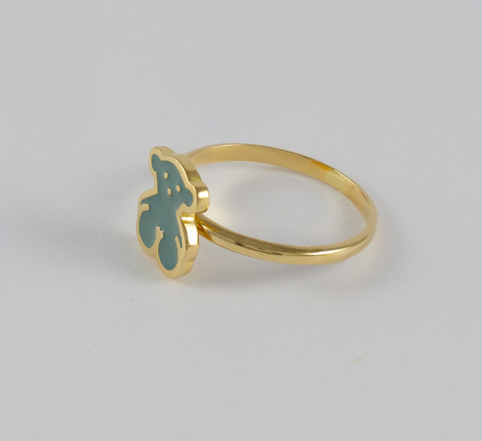 Anillo Tous en oro amarillo 18k y esmalte verde