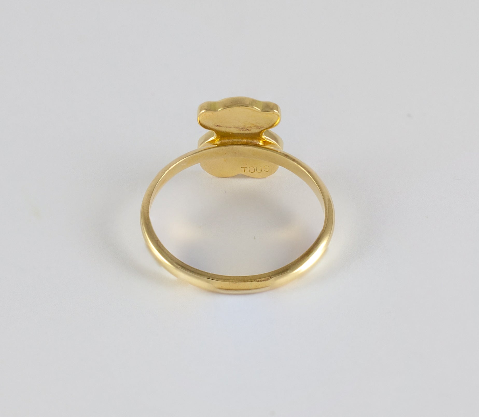 Anillo Tous en oro amarillo 18k y esmalte verde