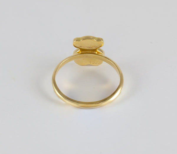 Anillo Tous en oro amarillo 18k y esmalte verde