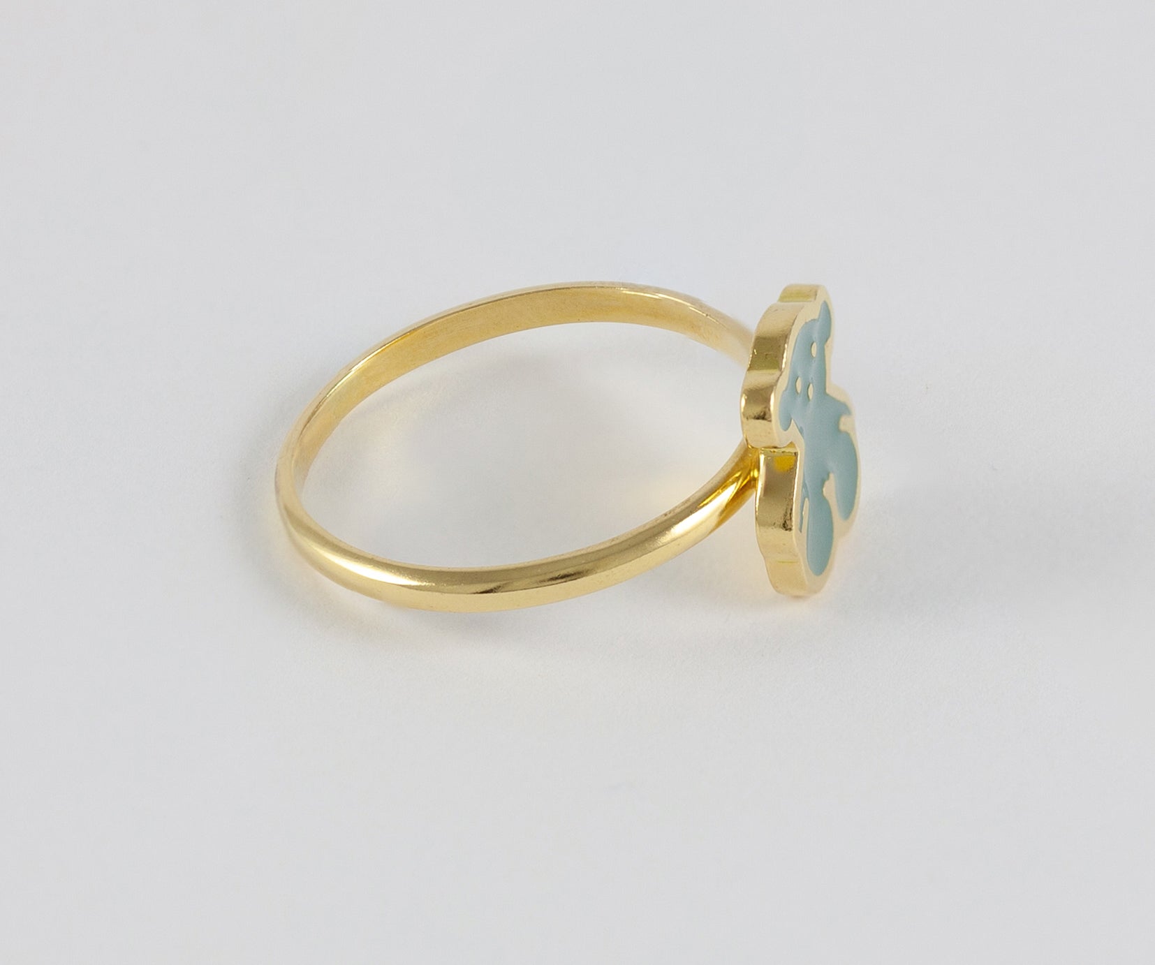 Anillo Tous en oro amarillo 18k y esmalte verde