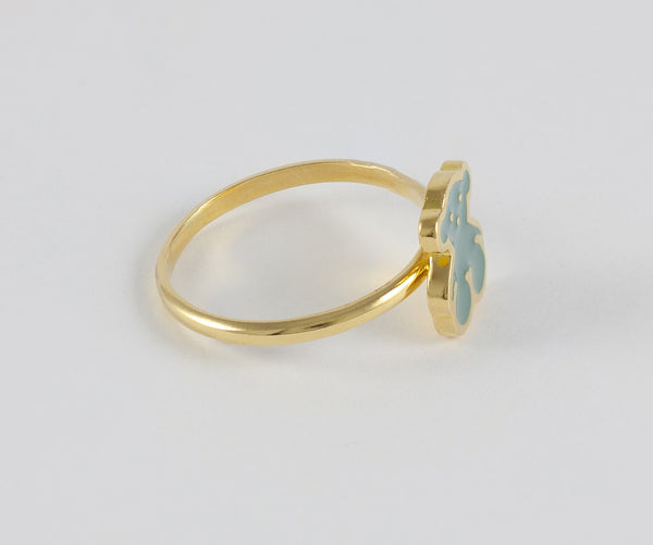 Anillo Tous en oro amarillo 18k y esmalte verde