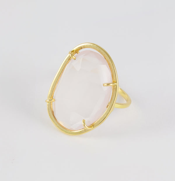 Anillo Tous Dinah en oro amarillo de 18k y ópalo rosa