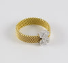 Anillo Tous Icon Mesh oro amarillo y blanco 18k con diamantes