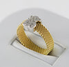 Anillo Tous Icon Mesh oro amarillo y blanco 18k con diamantes