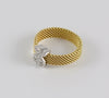Anillo Tous Icon Mesh oro amarillo y blanco 18k con diamantes