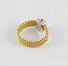 Anillo Tous Icon Mesh oro amarillo y blanco 18k con diamantes