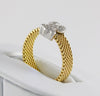 Anillo Tous Icon Mesh oro amarillo y blanco 18k con diamantes
