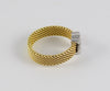 Anillo Tous Icon Mesh oro amarillo y blanco 18k con diamantes