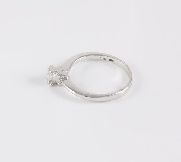 Anillo Tous en oro blanco 18k con brillante 0.25 ct