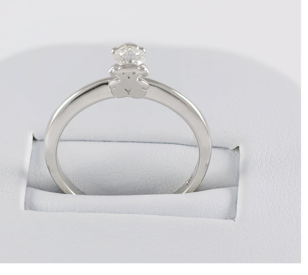 Anillo Tous en oro blanco 18k con brillante de 0.25 ct