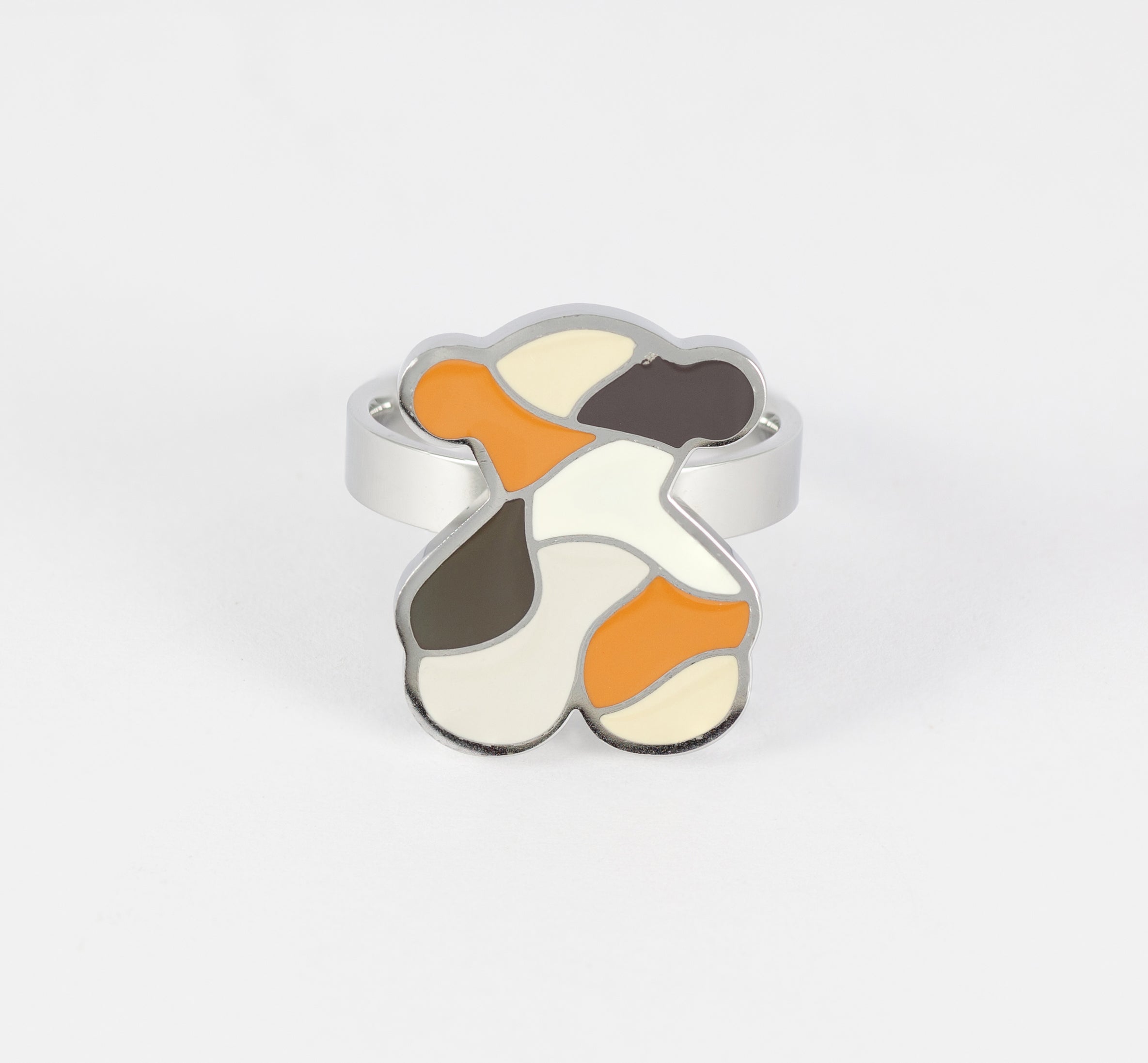 Anillo Tous en acero y esmalte