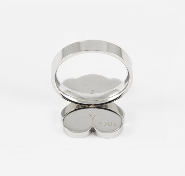 Anillo Tous en acero y esmalte