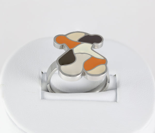 Anillo Tous en acero y esmalte