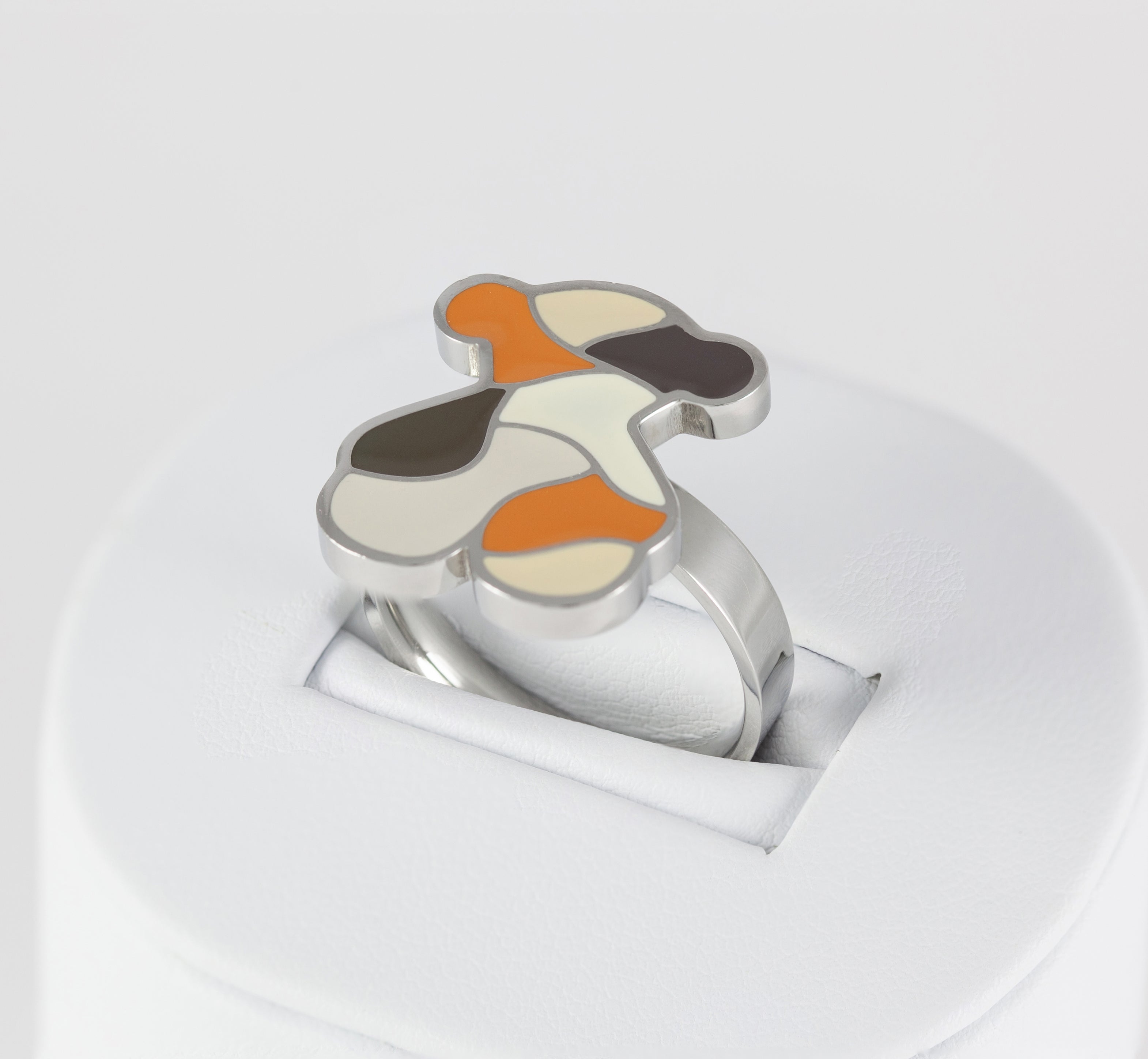 Anillo Tous en acero y esmalte