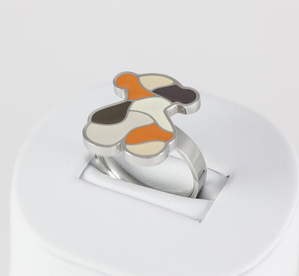 Anillo Tous en acero y esmalte