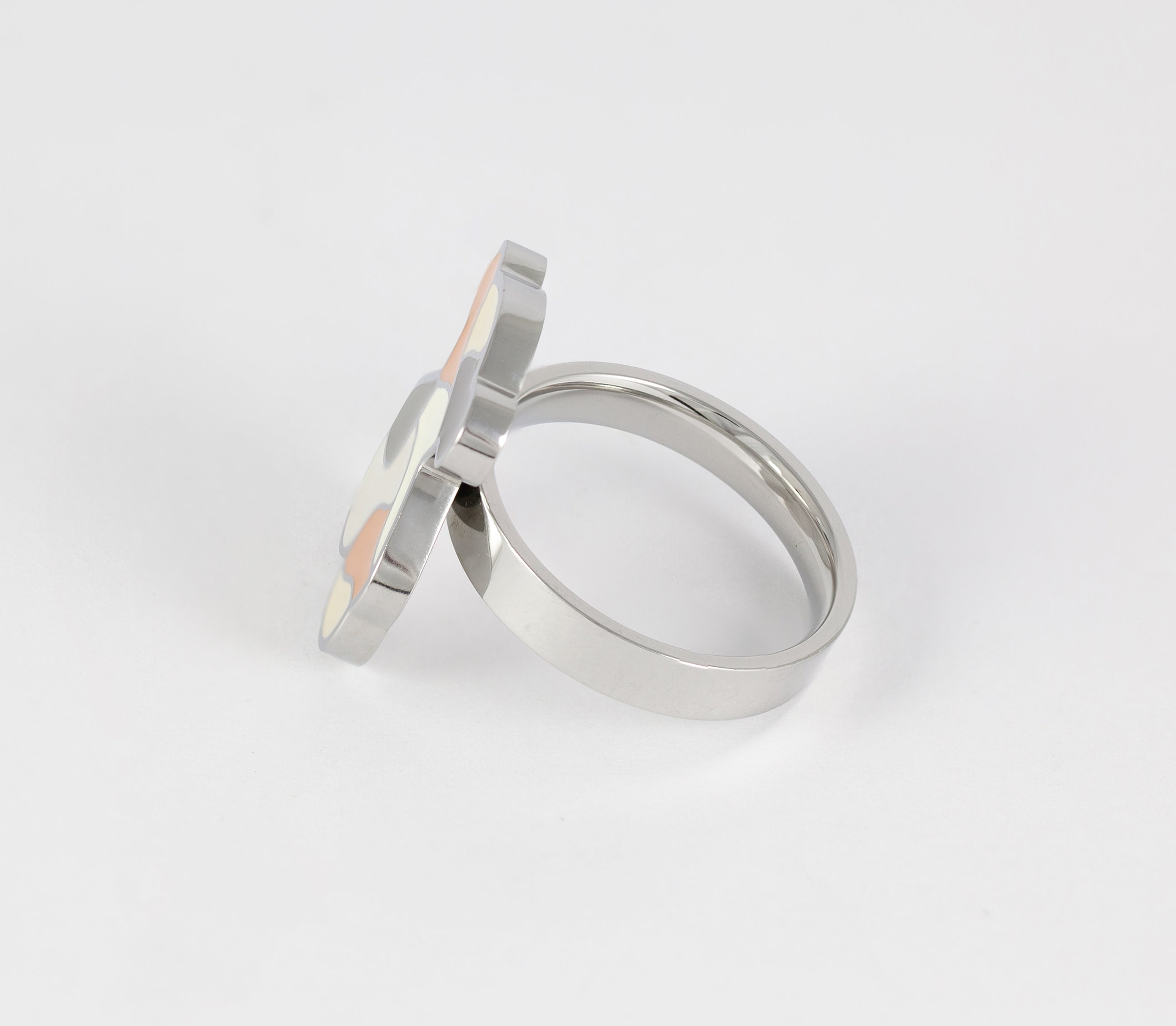 Anillo Tous en acero y esmalte