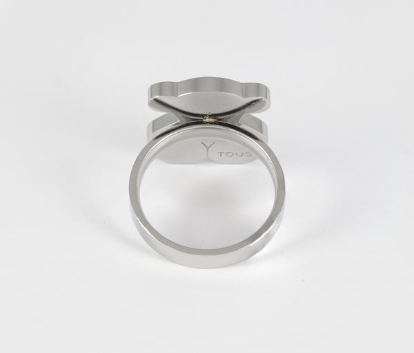 Anillo Tous en acero y esmalte