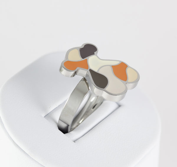 Anillo Tous en acero y esmalte