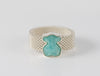 Anillo Tous en plata 925 y amazonita facetada motivo oso Mesh Color