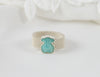 Anillo Tous en plata 925 y amazonita facetada motivo oso Mesh Color
