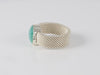 Anillo Tous en plata 925 y amazonita facetada motivo oso Mesh Color