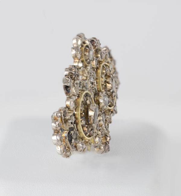 Broche antiguo en plata dorada con diamantes 1.8 ct