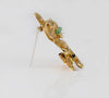 Broche antiguo gato hecho a mano en oro amarillo 18k esmaltado y jade