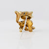 Broche antiguo gato hecho a mano en oro amarillo 18k esmaltado y jade